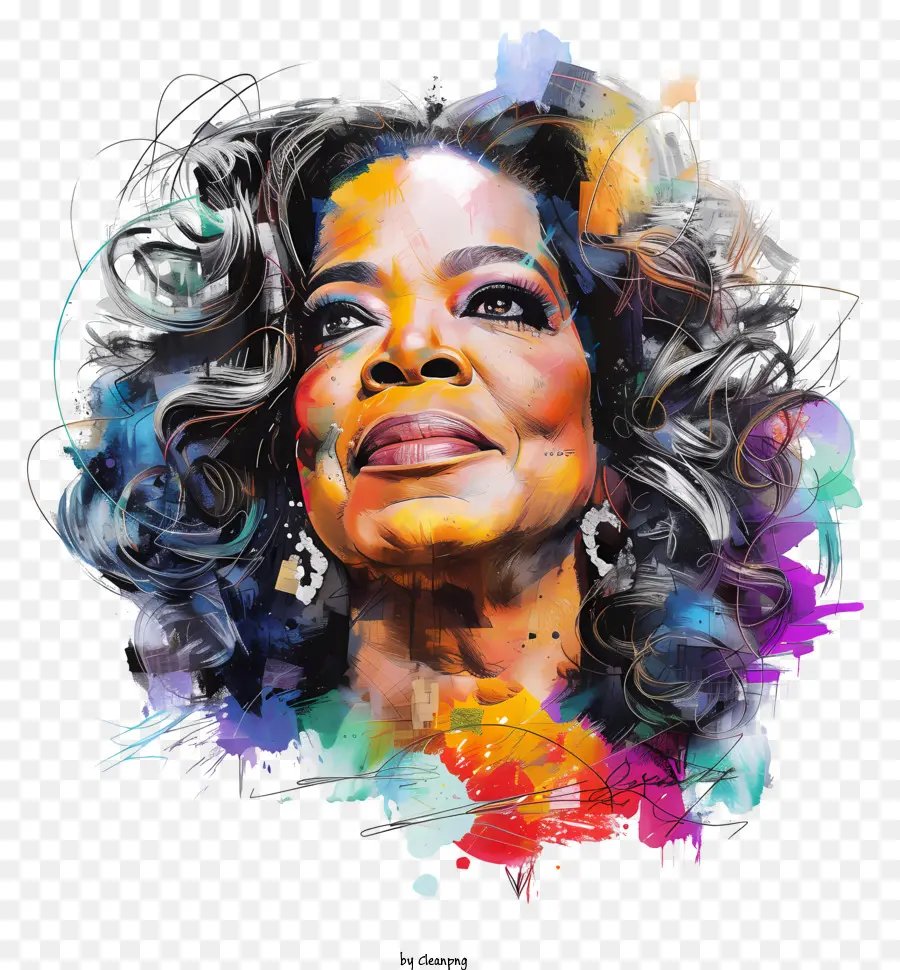 Oprah Winfrey，Portrait Coloré PNG