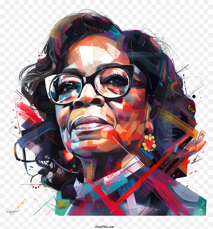 Oprah Winfrey，Portrait Coloré PNG