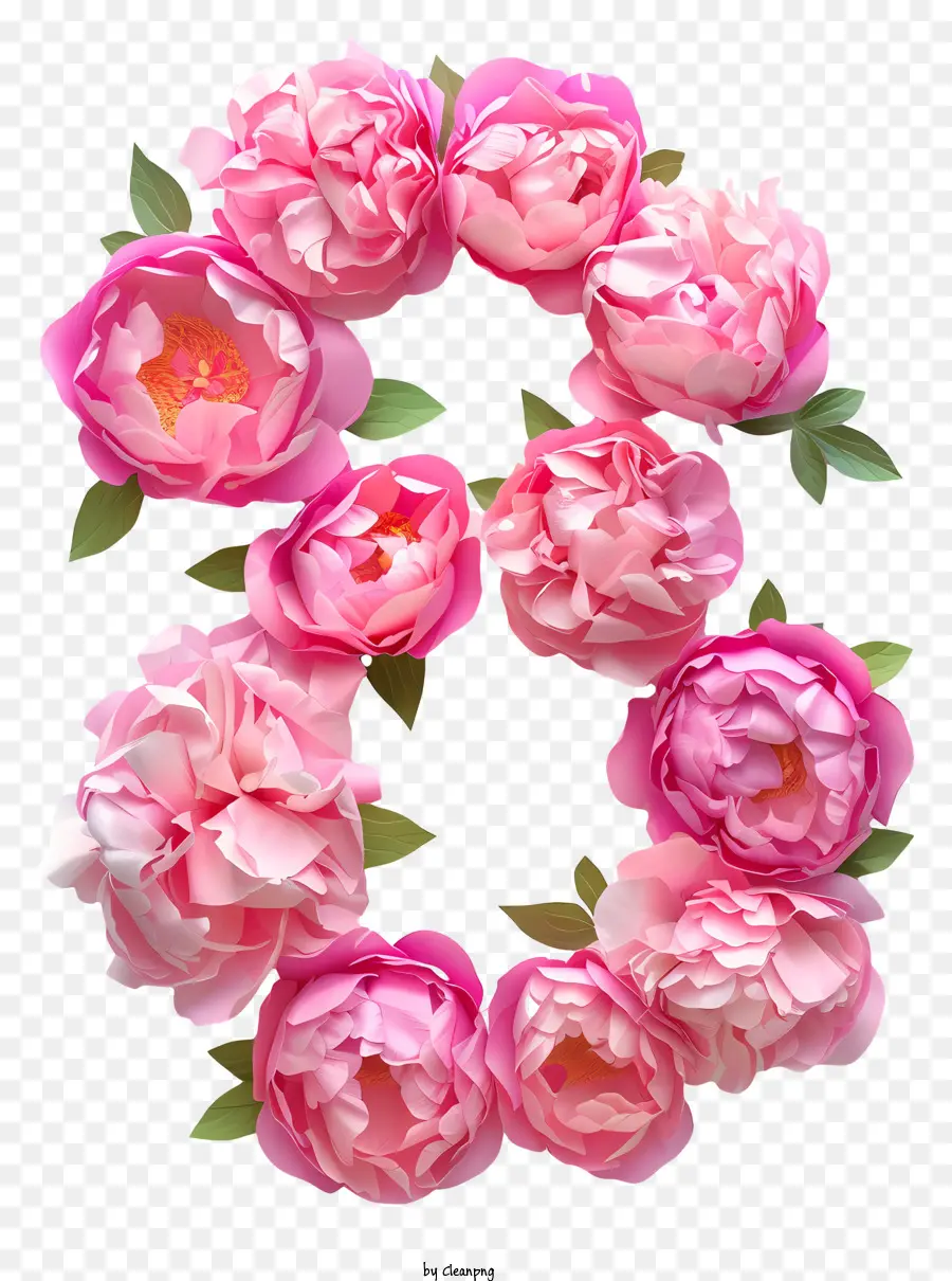 Numéro De Floral Huit，Rose Pivoine PNG