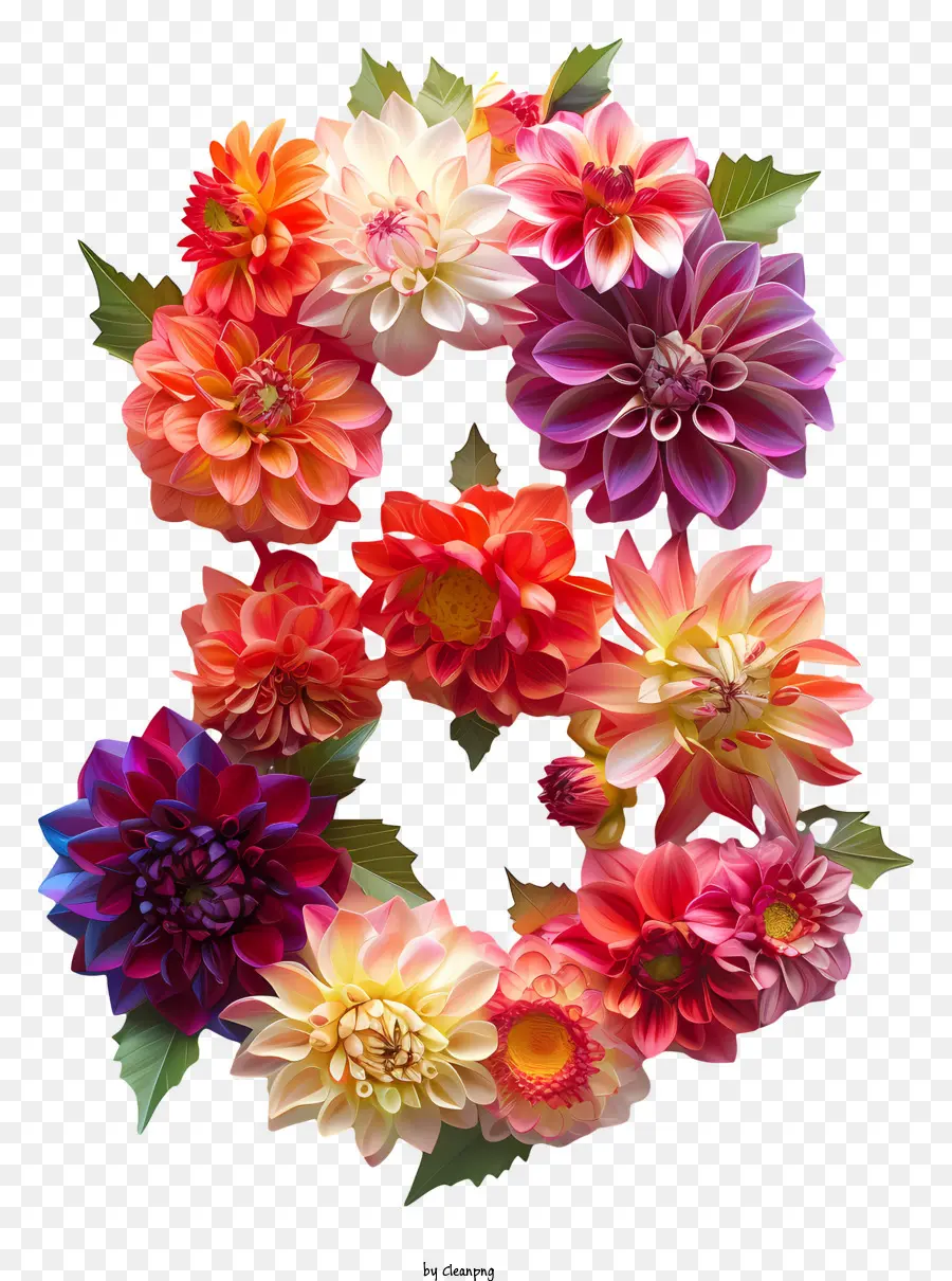 Numéro De Floral Huit，Arrangement De Fleurs PNG