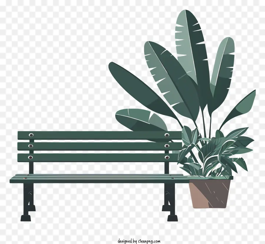 Banc De Jardin，Banc Et Plante PNG