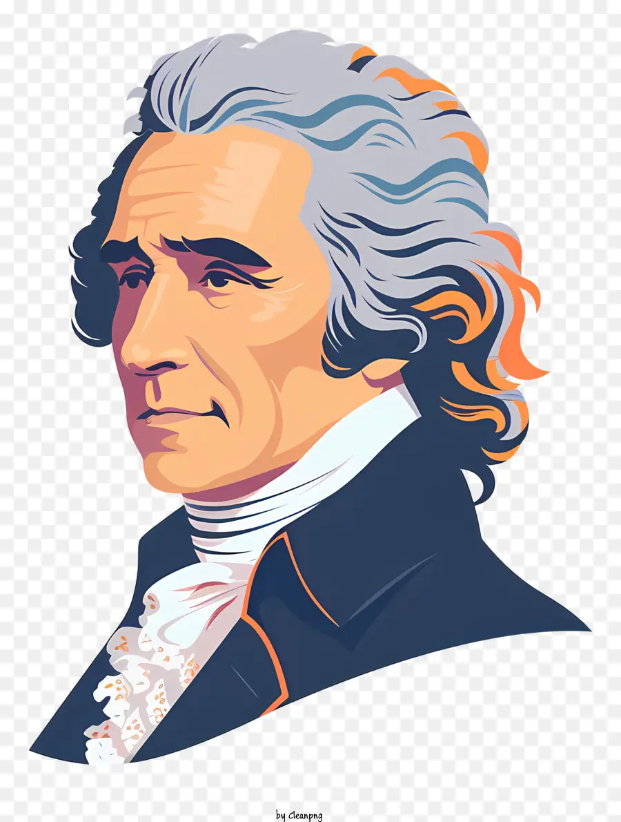 Thomas Jefferson，Homme De Cheveux Bouclés PNG