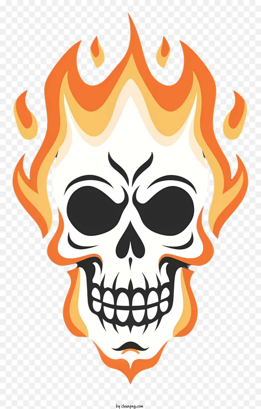 Crâne，Les Flammes PNG
