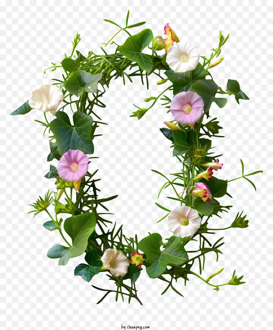 Numéro 0 Fleurs，Fleur De Lettre PNG