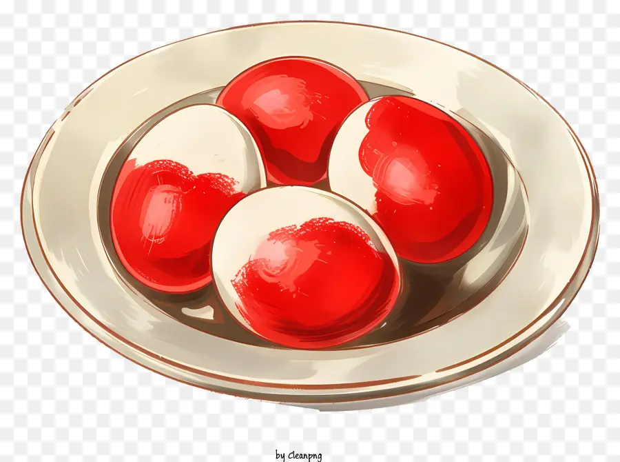 œufs，Oeufs Rouges Et Blancs PNG