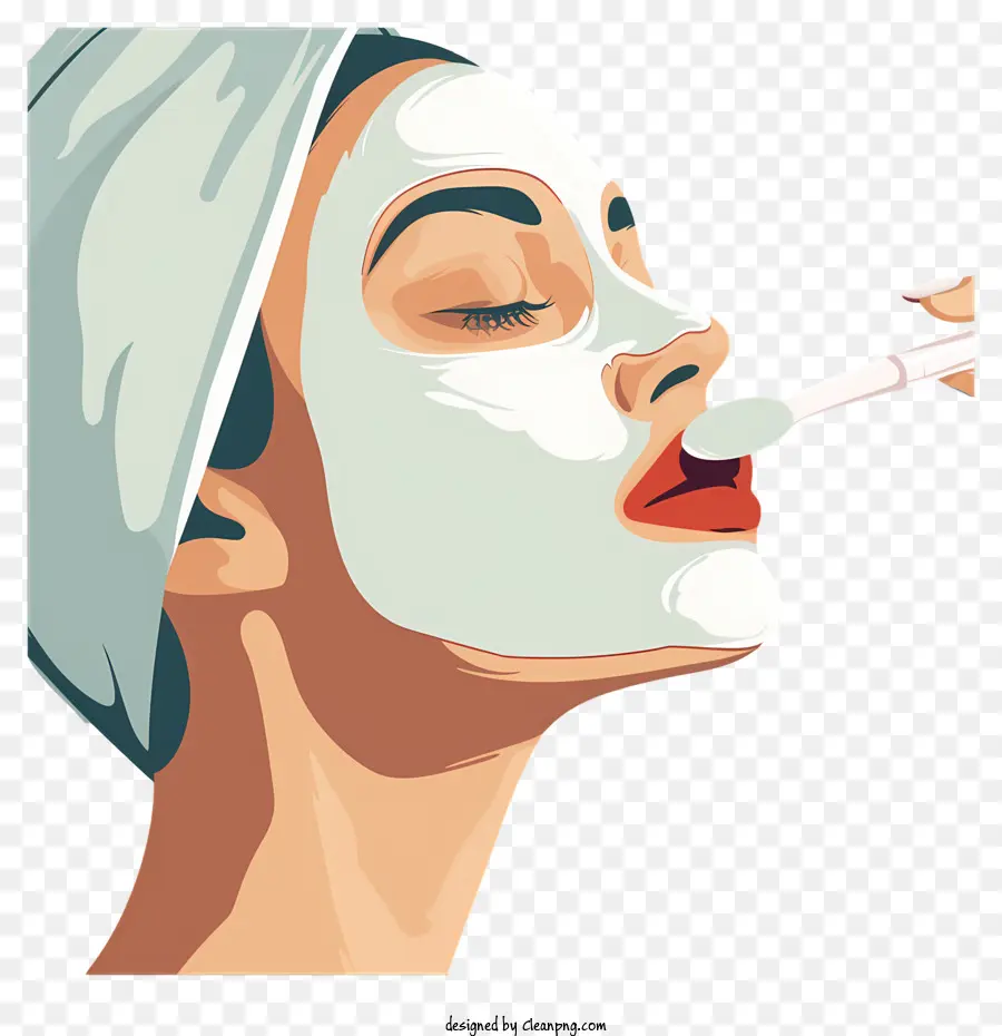 Femme Appliquant Un Masque，Masque Facial PNG