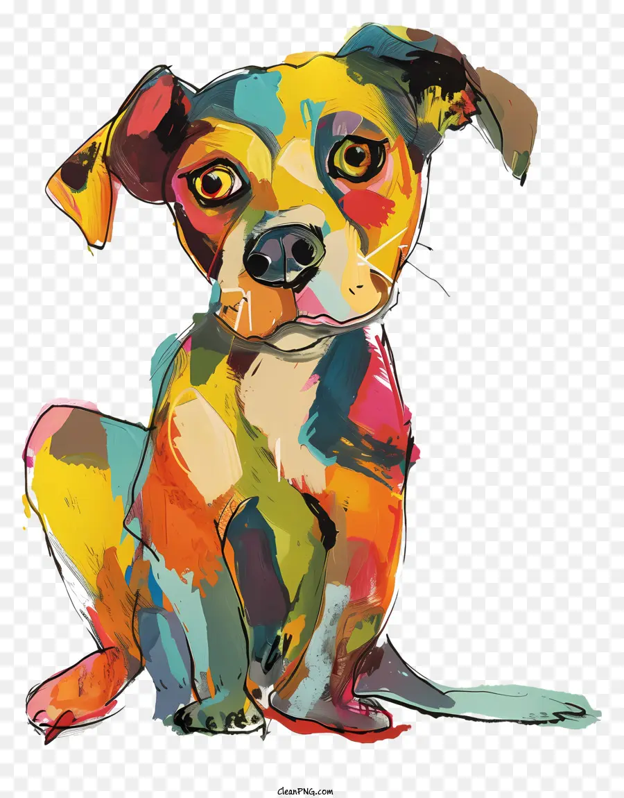 Chien Fantaisiste，Peinture Colorée PNG