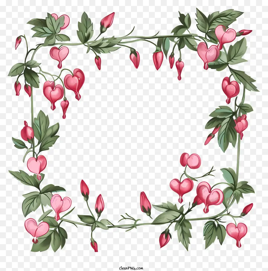 Cadre De Fleurs De Printemps，Fleurs Roses PNG