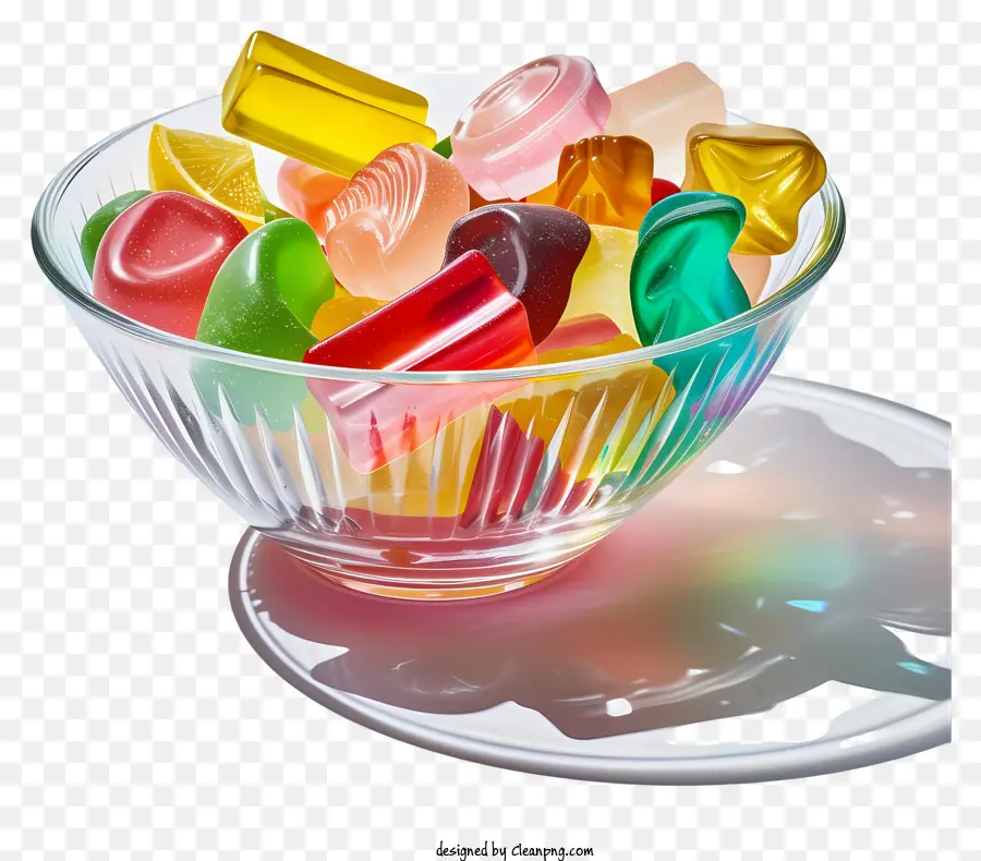 Bonbons Gommeux，Bol En Verre De Bonbons PNG