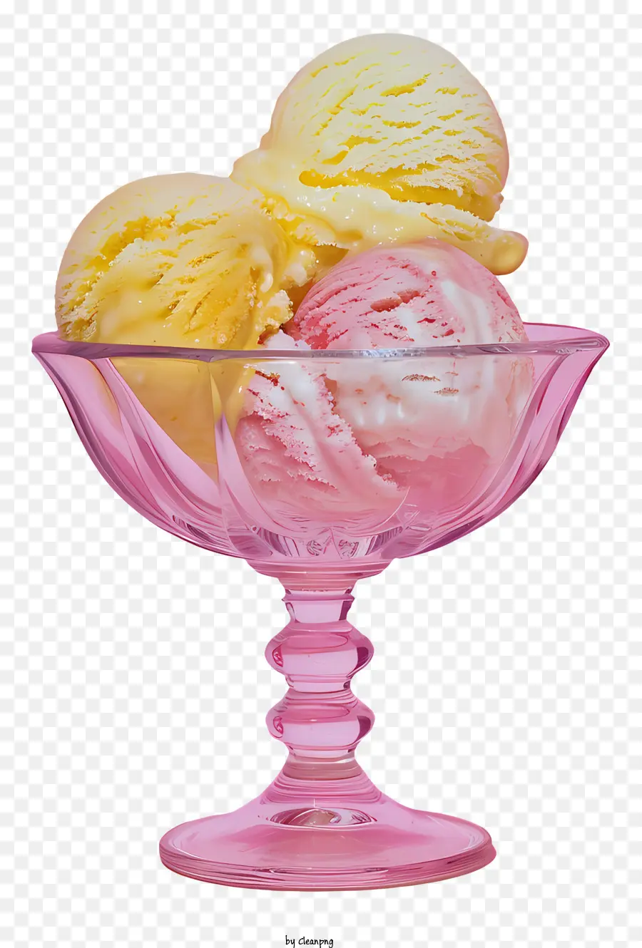 Un Bol De Crème Glacée，Bol En Verre Rose PNG