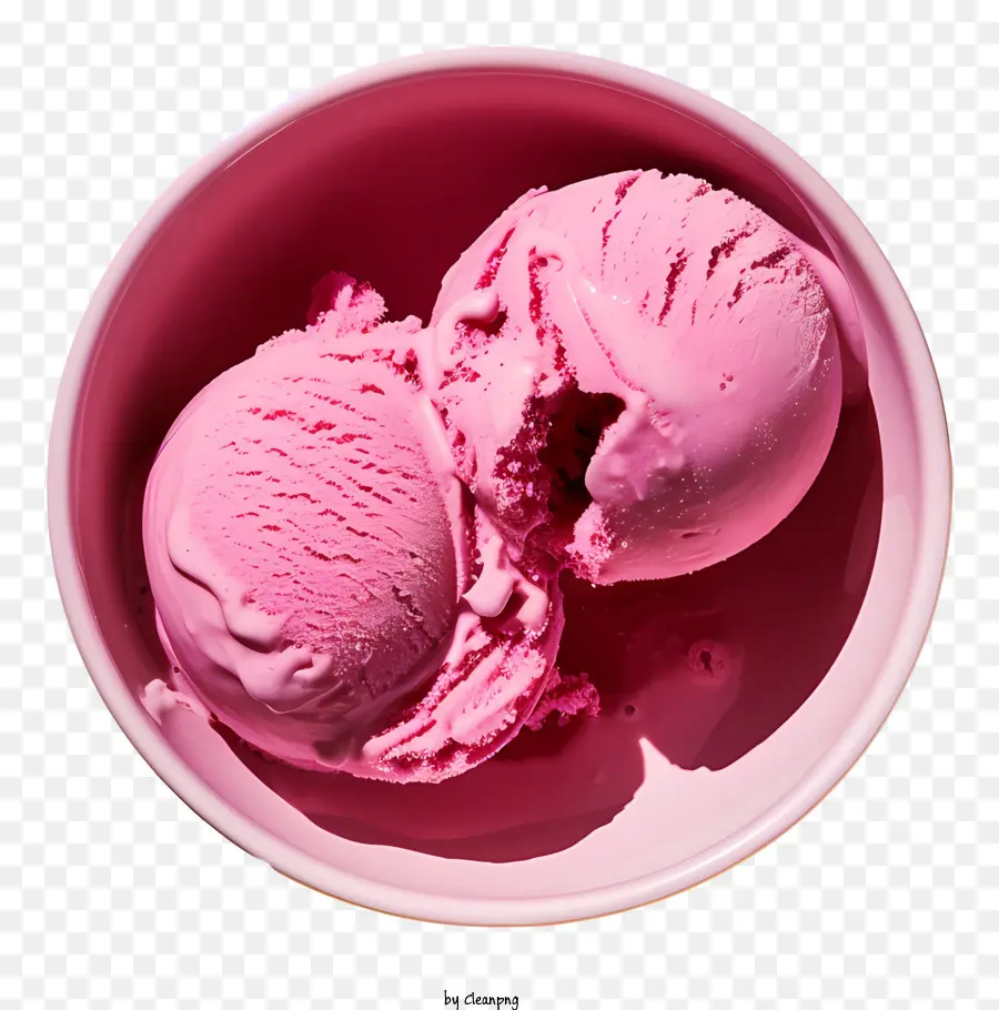 Un Bol De Crème Glacée，Rose Crème Glacée PNG