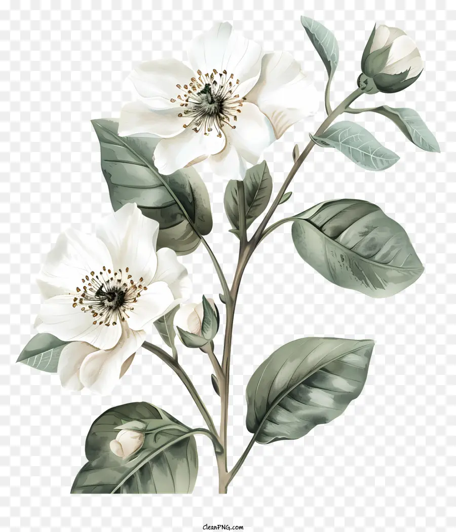 Fleurs Blanches，Cinq Pétales PNG