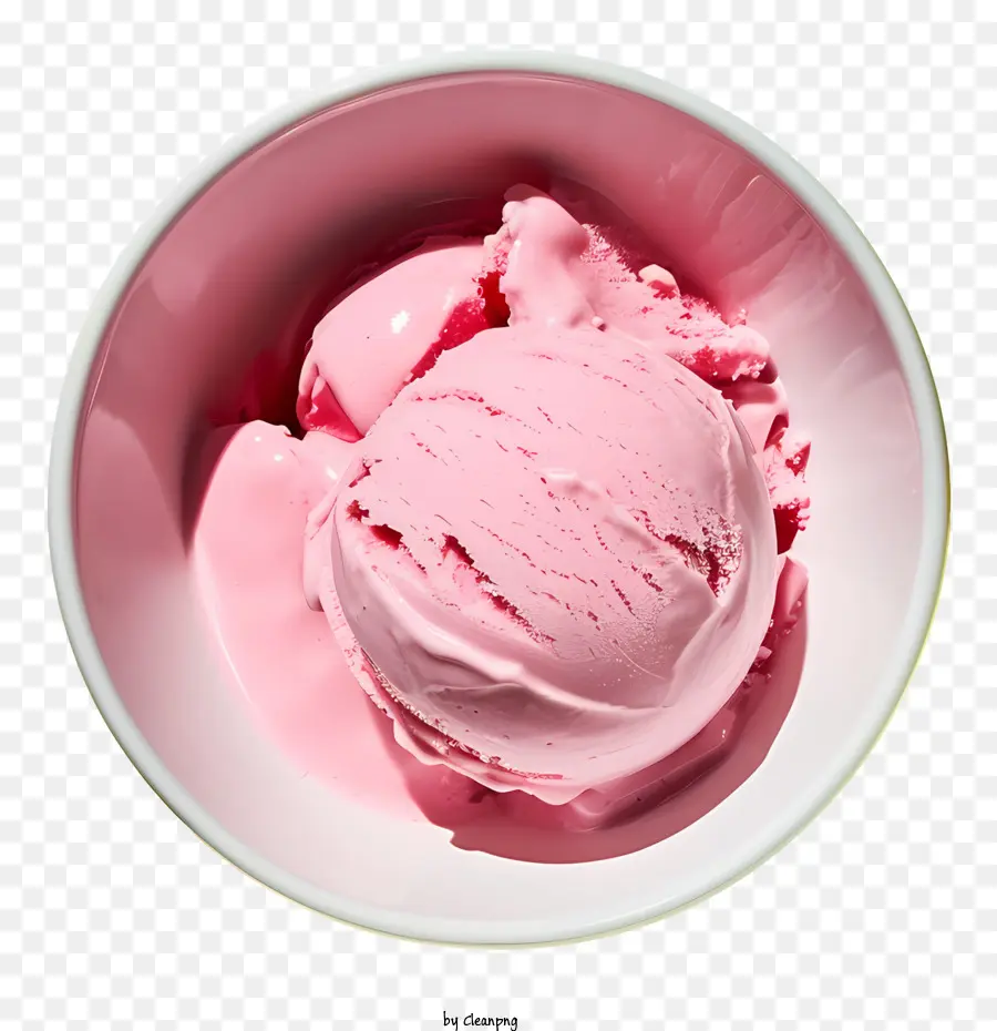 Un Bol De Crème Glacée，Rose Crème Glacée PNG