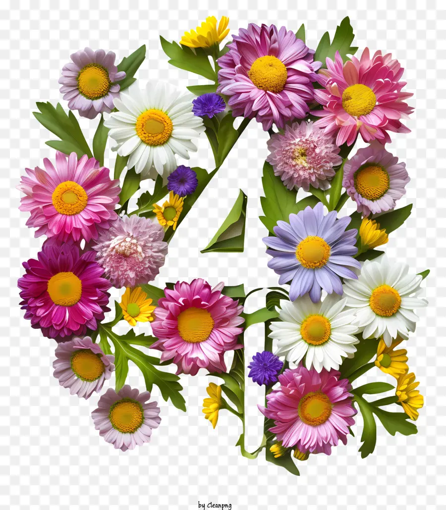 Numéro 4 Fleurs，Arrangement De Fleurs PNG
