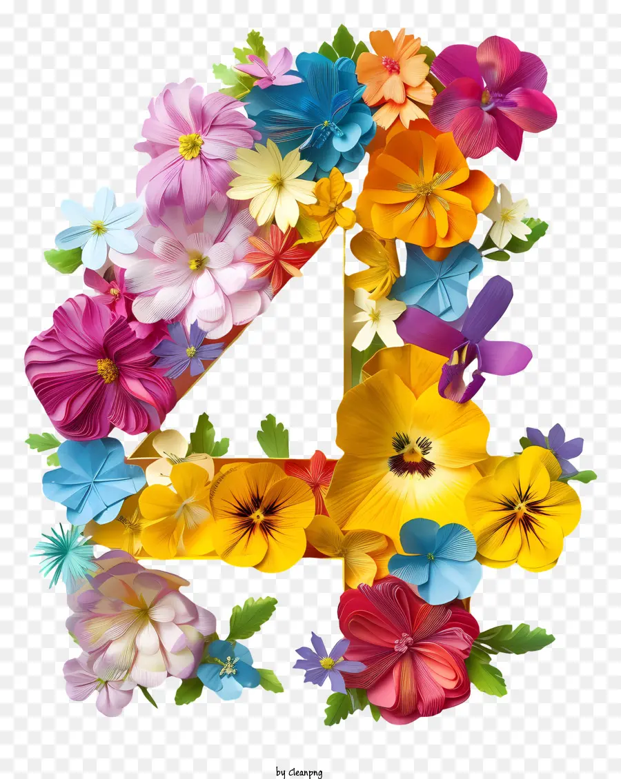 Numéro 4 Fleurs，Arrangement De Fleurs PNG