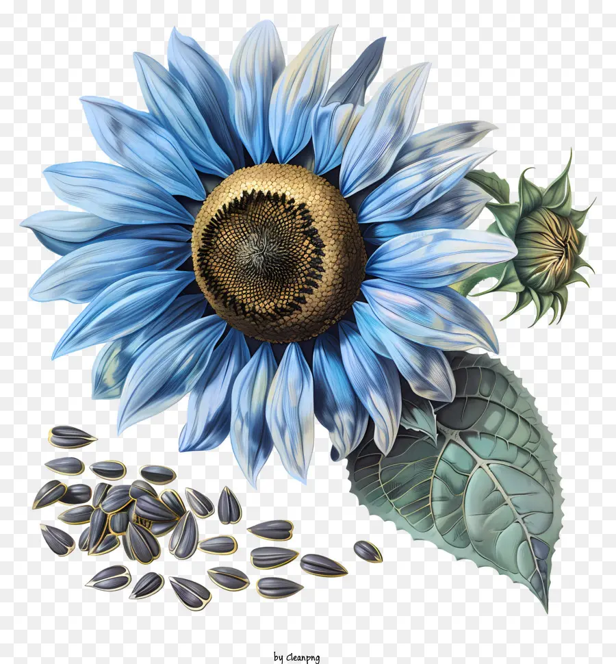 Tournesol Et Graines，Tournesol Bleu PNG