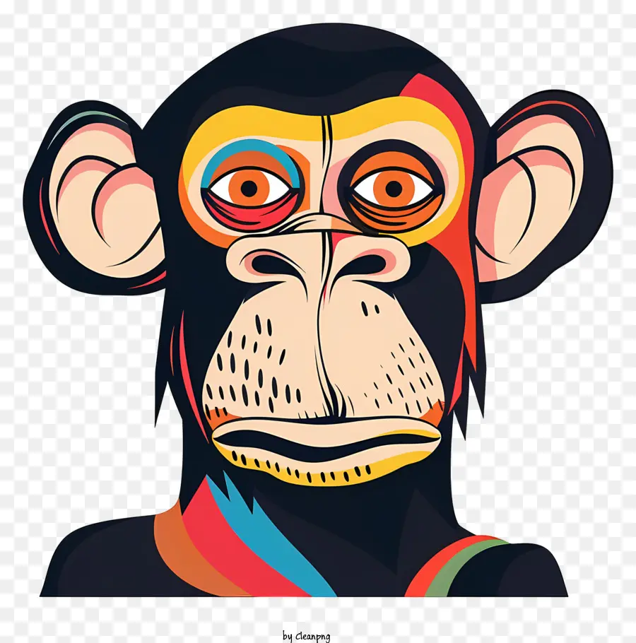 Singe，Cheveux Multicolores PNG