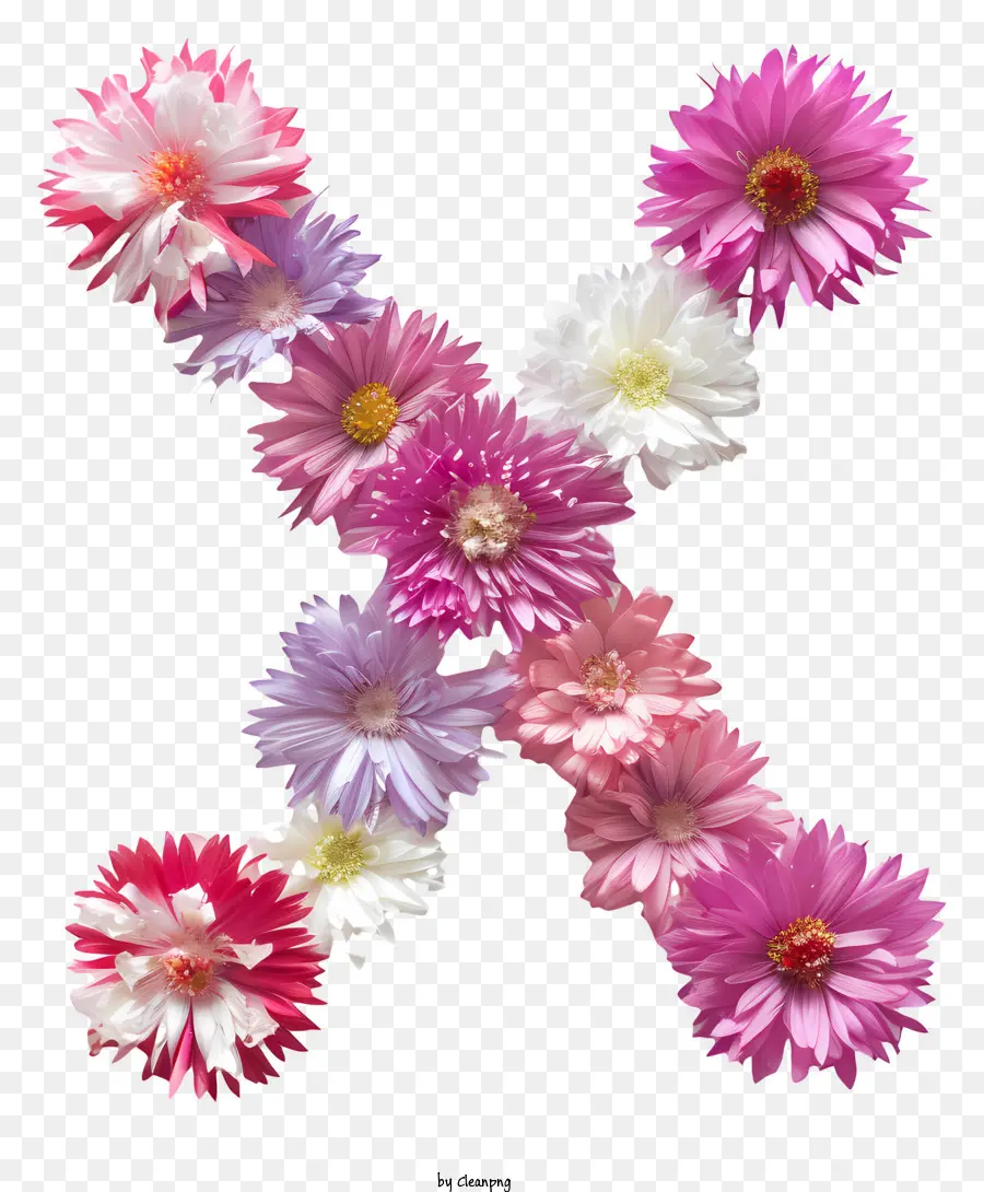 Lettre Florale X，Lettre X PNG