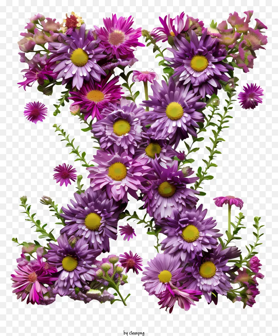 Lettre Florale X，Conception De Lettres De Fleurs PNG