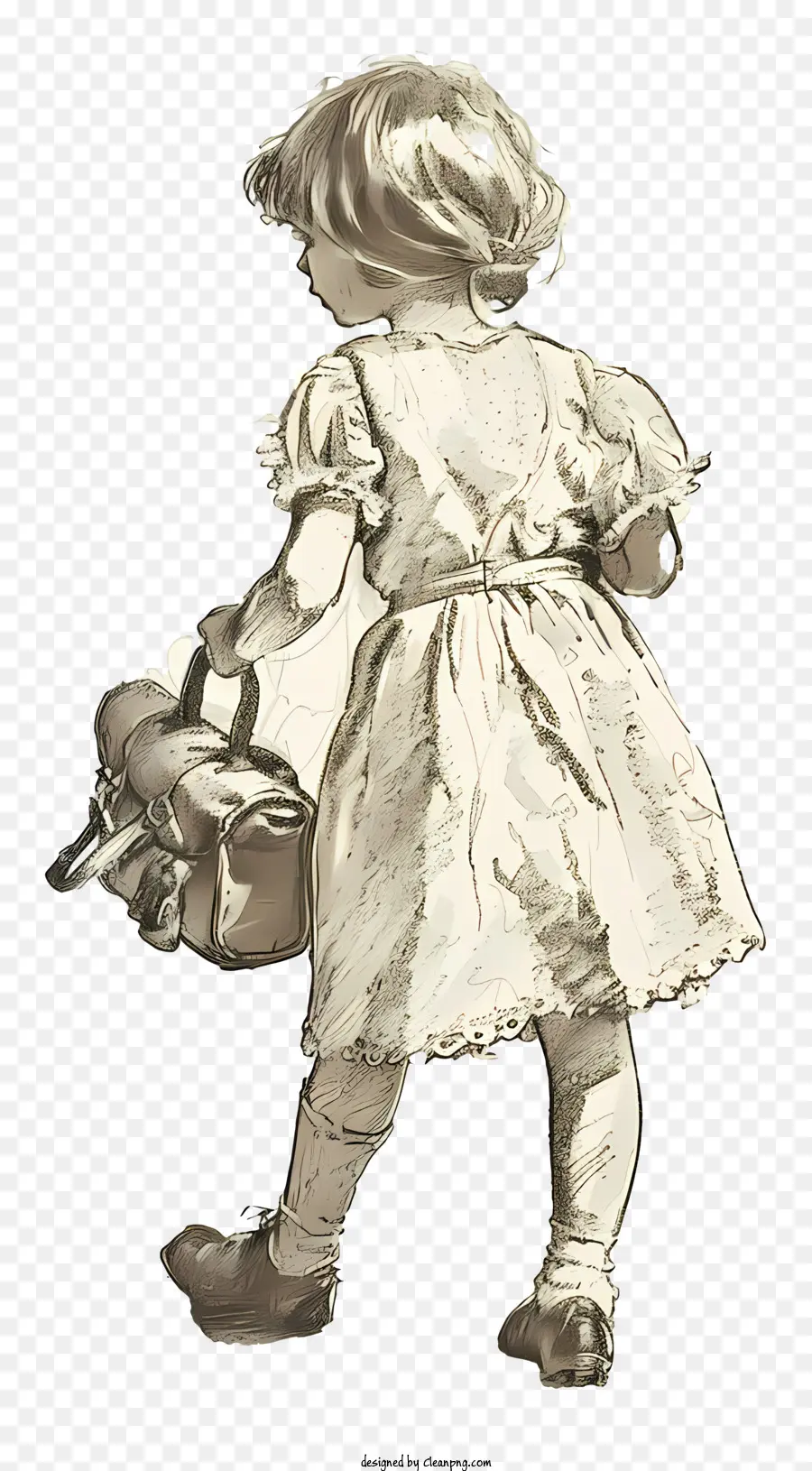 Petite Fille，Fille Avec Sac PNG