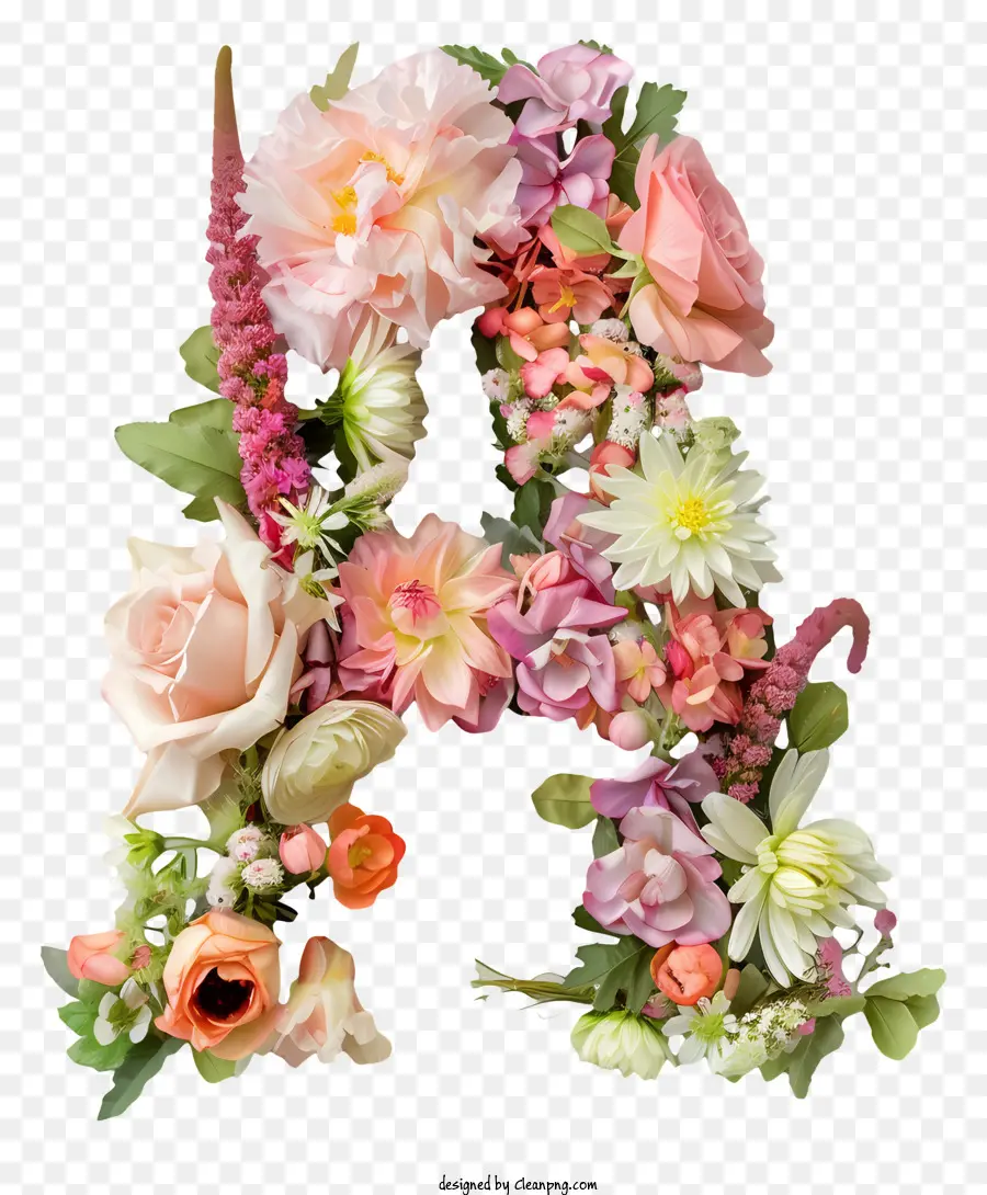 Lettre Florale A，Arrangement De Fleurs PNG