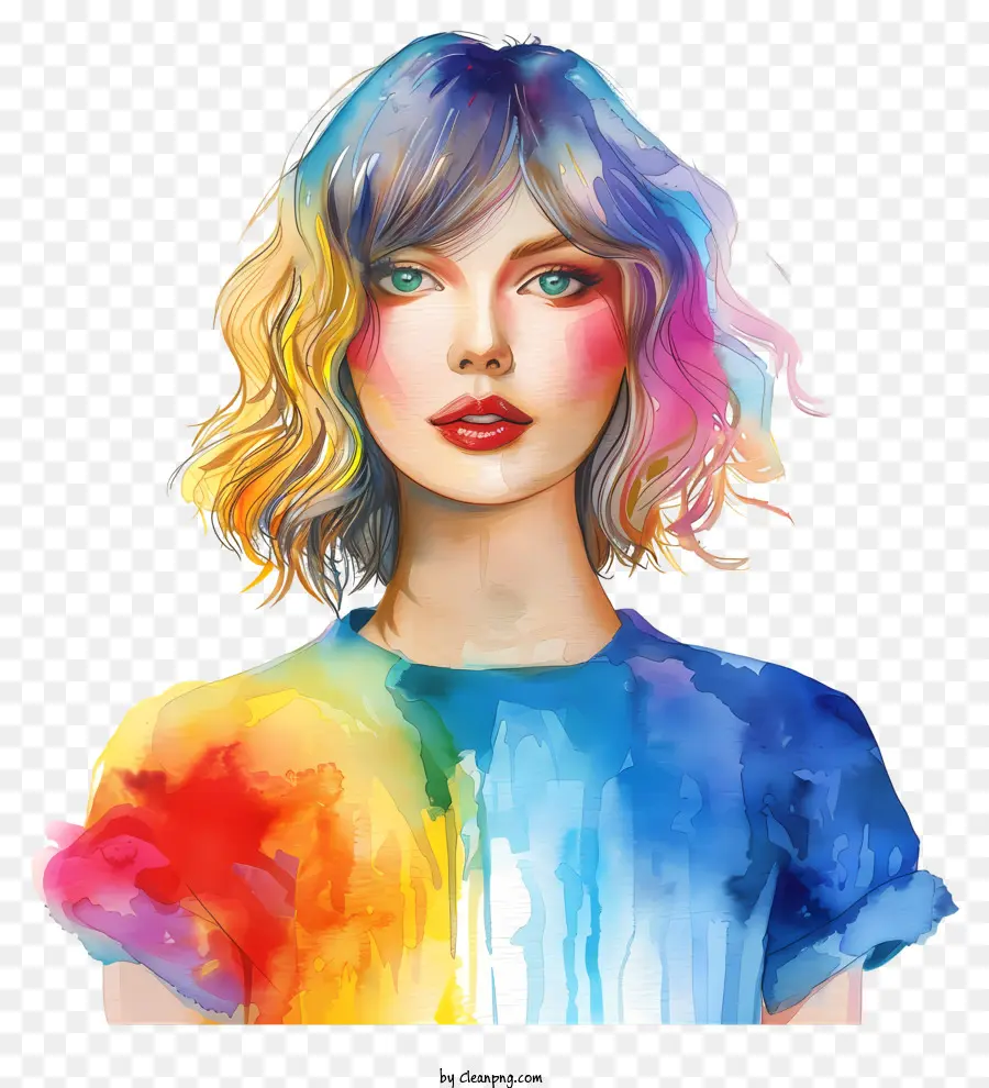 Taylor Swift，Portrait Coloré De Femme PNG