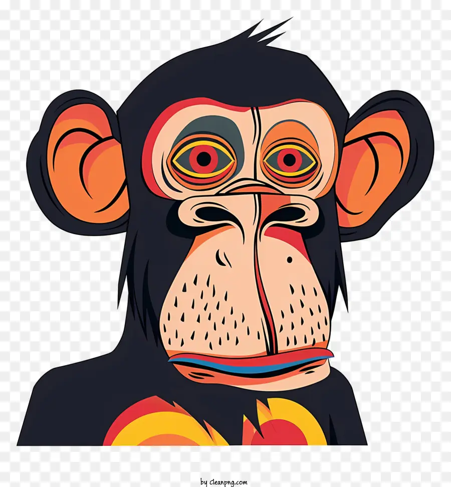 Singe，Visage De Singe Coloré PNG