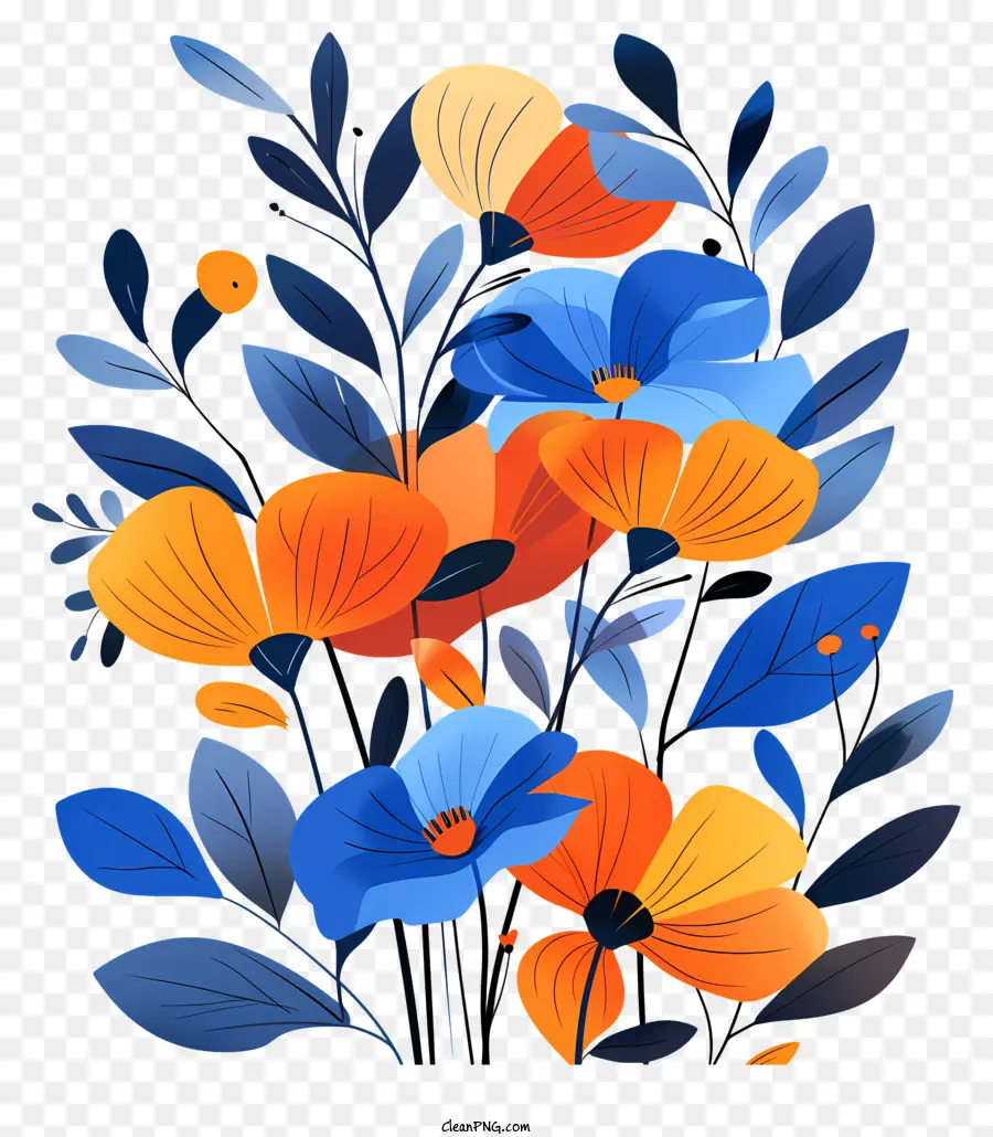 Fleur Bleue，Bouquet De Fleurs PNG