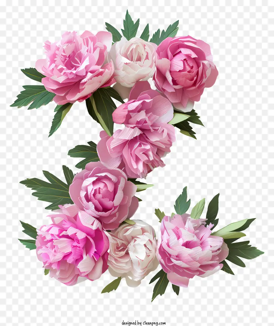 Lettre Florale Z，Fleurs De Pivoine PNG