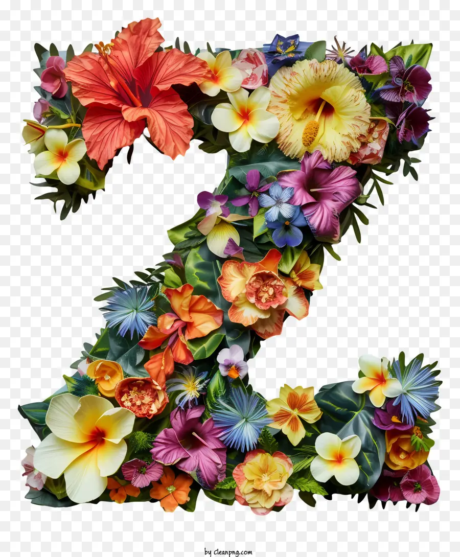 Lettre Florale Z，Fleur De Lettre PNG