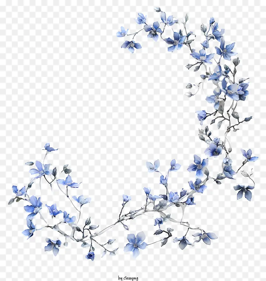 Bleu Fleur De Vigne，Couronne De Fleurs PNG