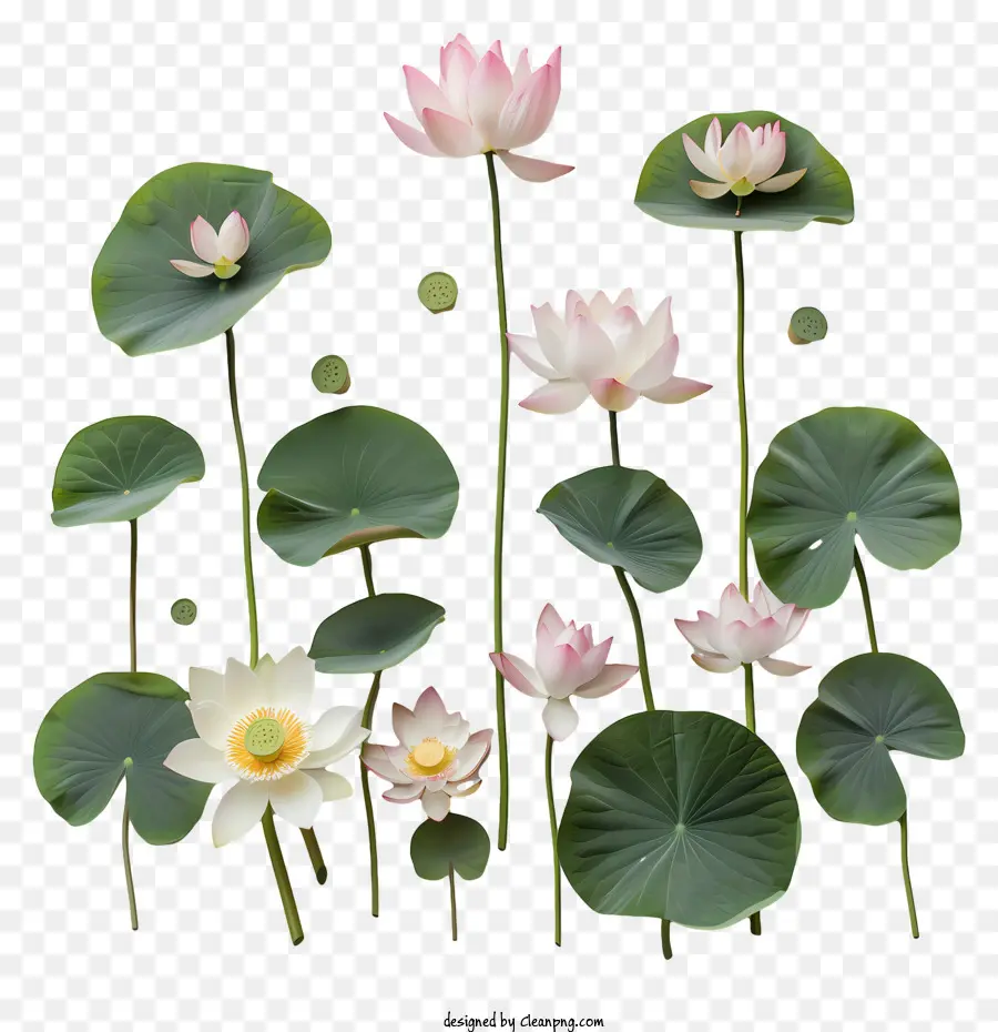 Des Fleurs De Lotus，Blanc PNG