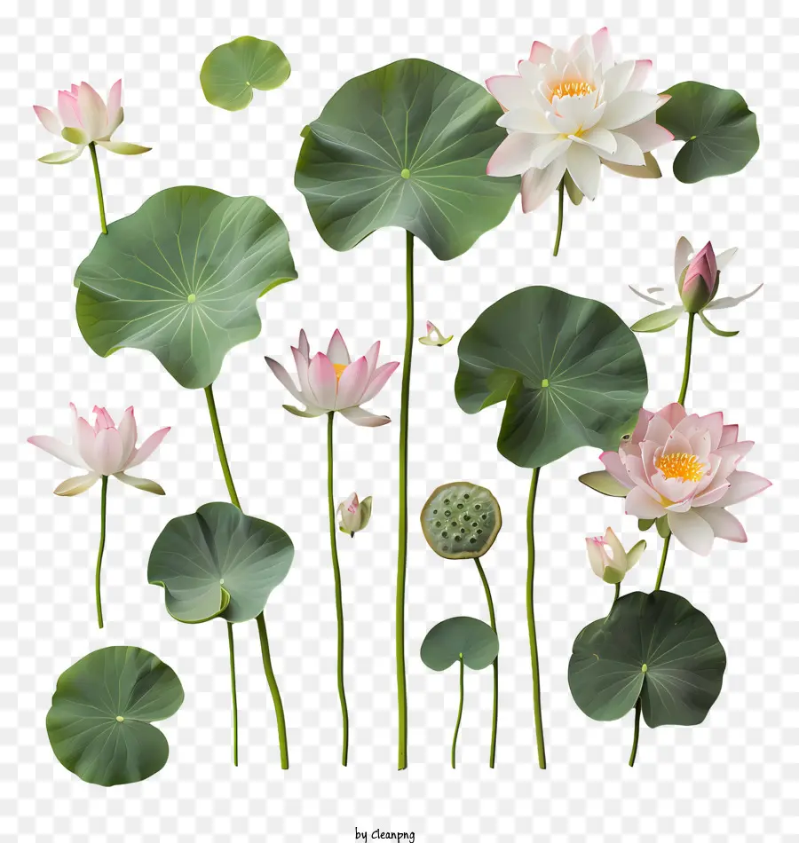 Des Fleurs De Lotus，Les Nénuphars PNG