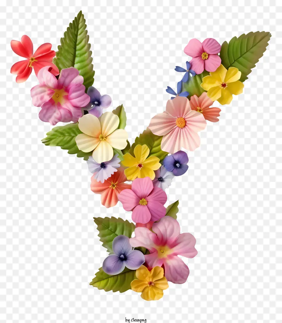 Lettre Florale Y，Floral Lettre PNG