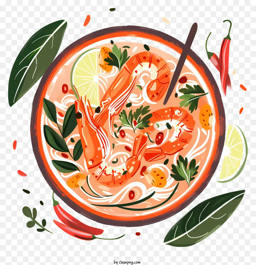 Tom Yum Kung，Soupe Aux Crevettes PNG