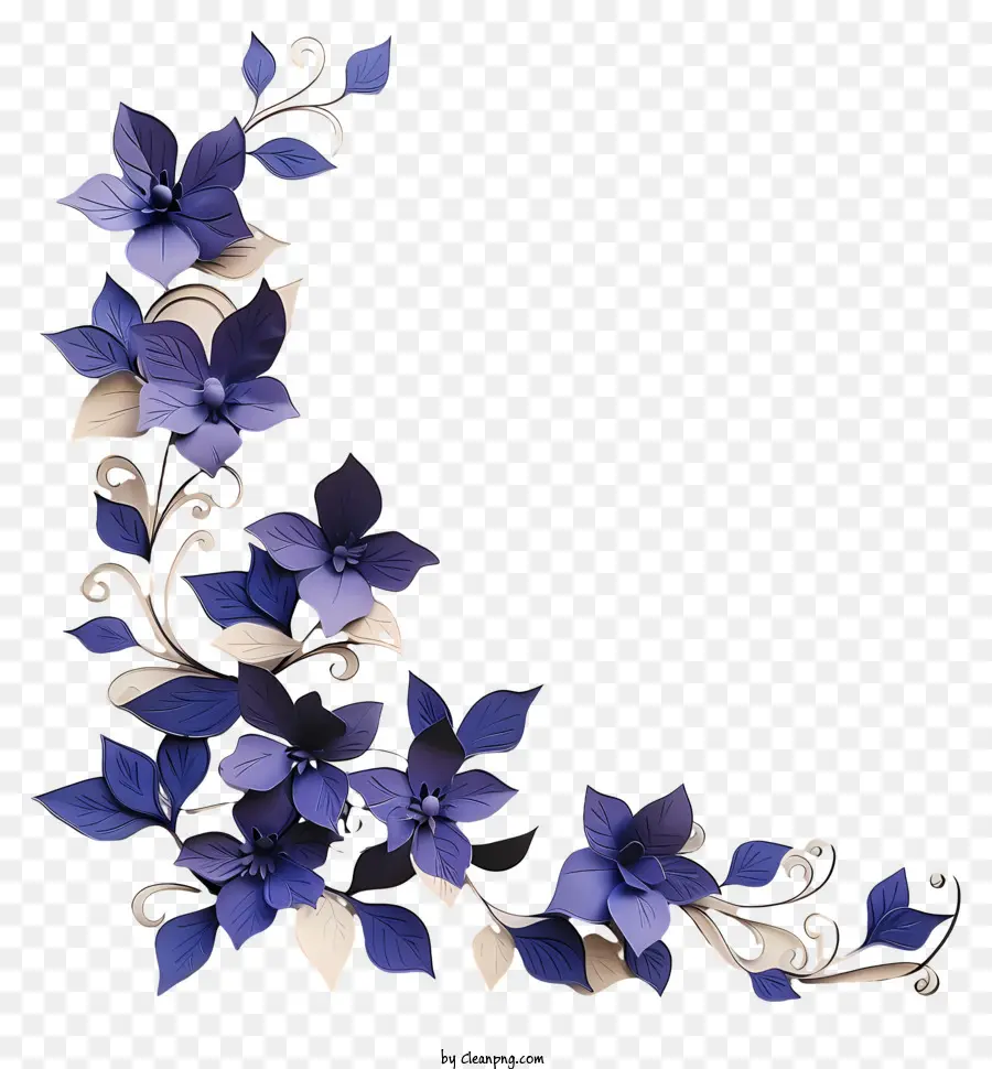 Vigne à Fleurs Bleues，Fleurs Bleues PNG