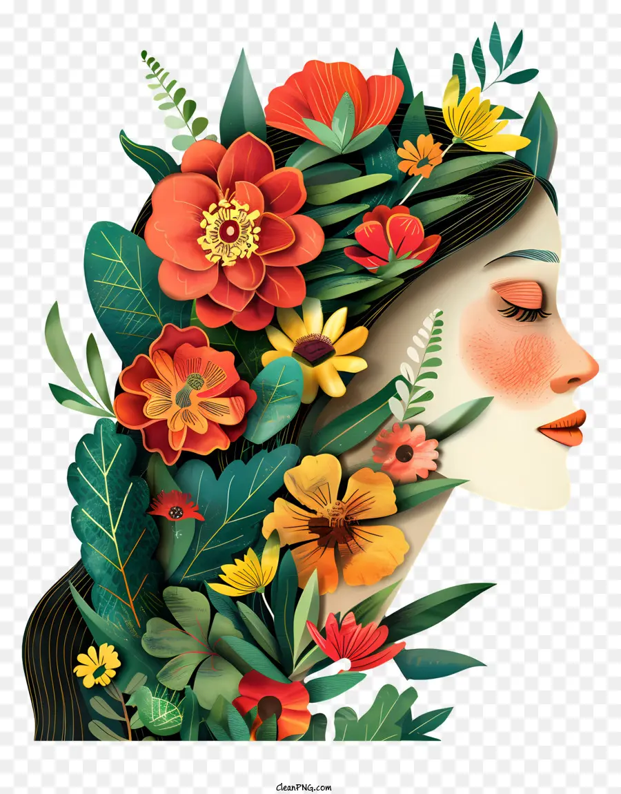 Art Des Fleurs De La Journée Des Femmes，Fleur De La Couronne PNG