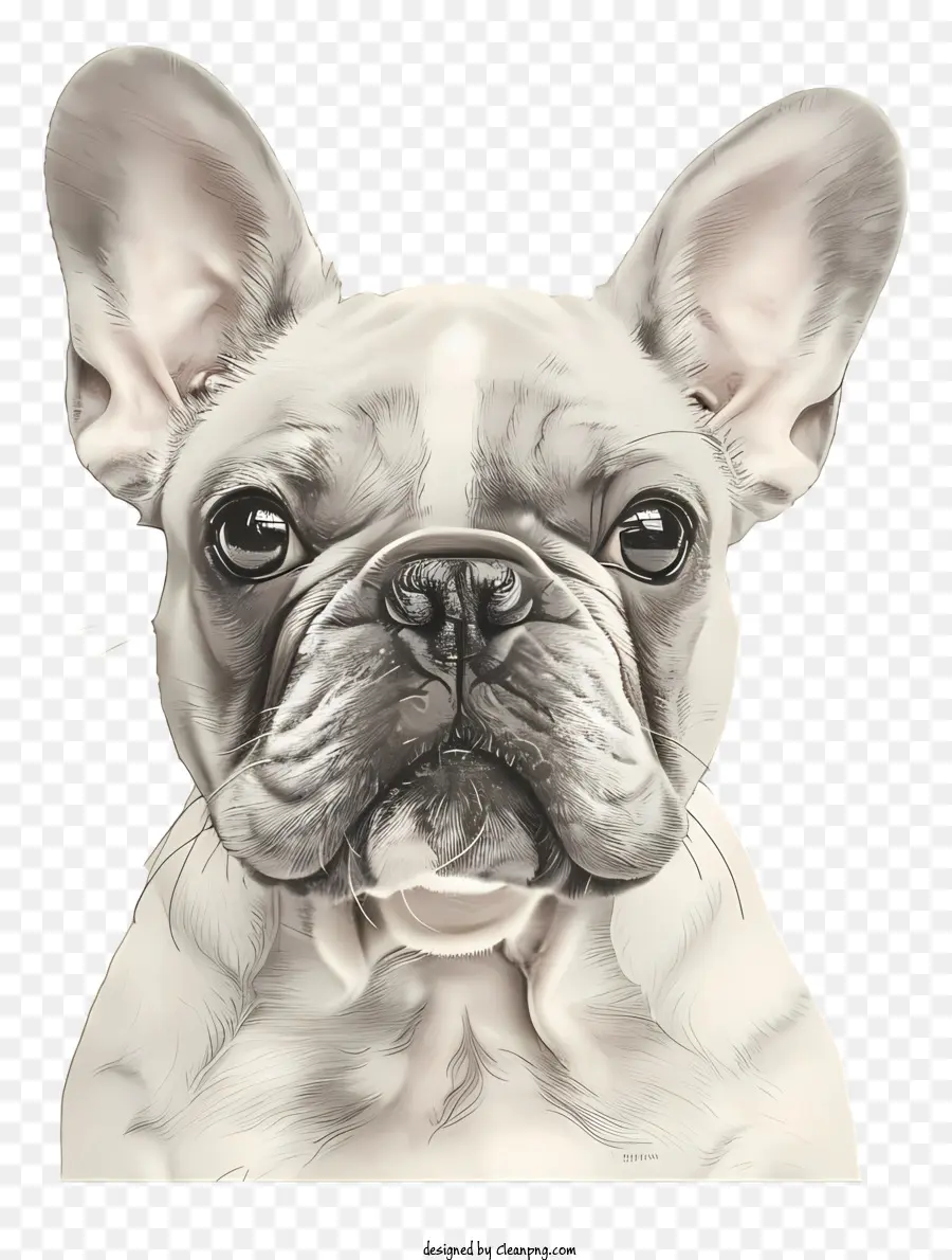 Bouledogue Français，Oreilles Percutées PNG