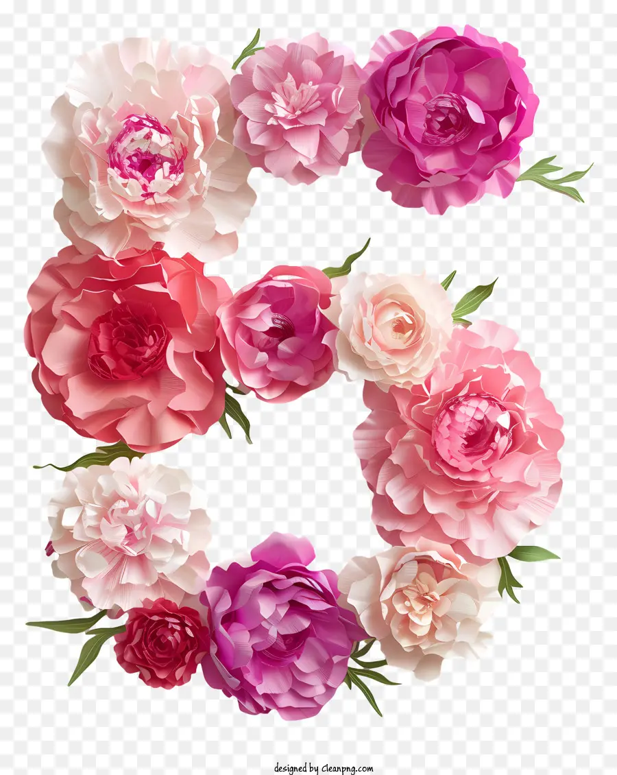 Numéro Floral Cinq，Arrangement De Fleurs PNG