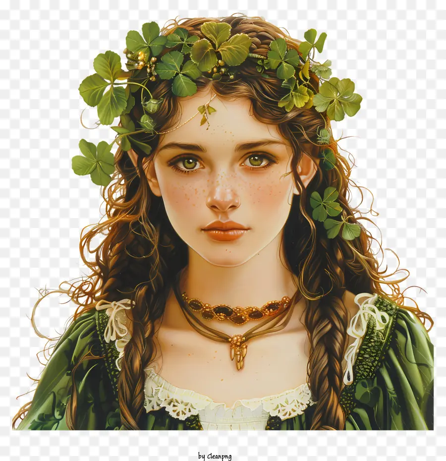 Trèfle De La Saint Patrick，Femme Aux Trèfles PNG