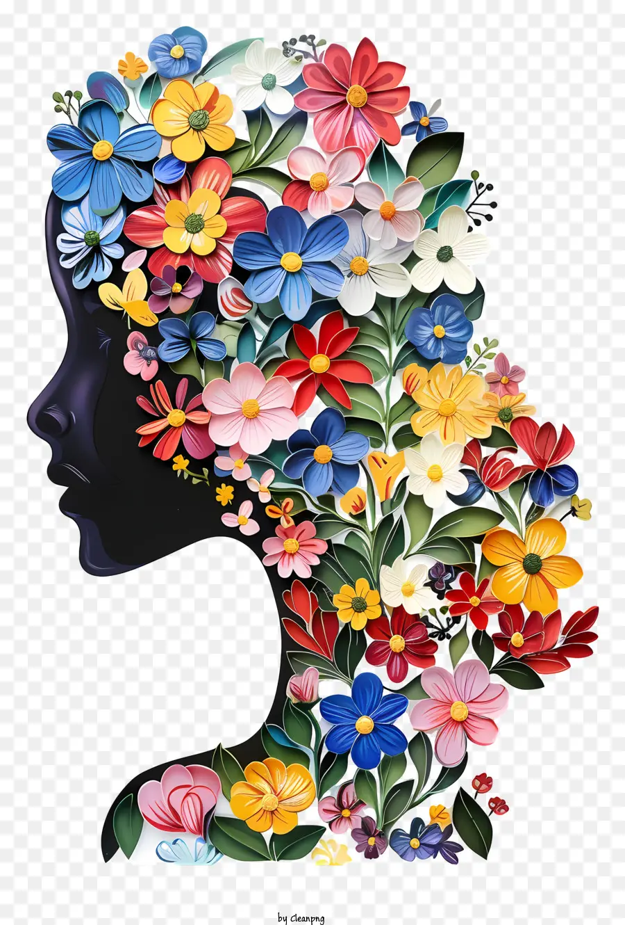 Art Floral De La Journée De La Femme，Illustration De Femme Florale PNG