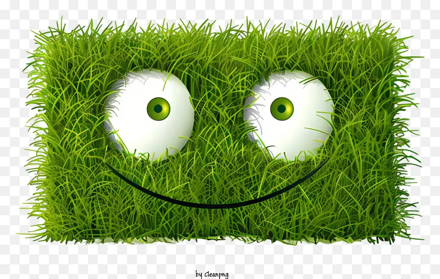 Herbe Verte，Herbe Avec Des Yeux PNG