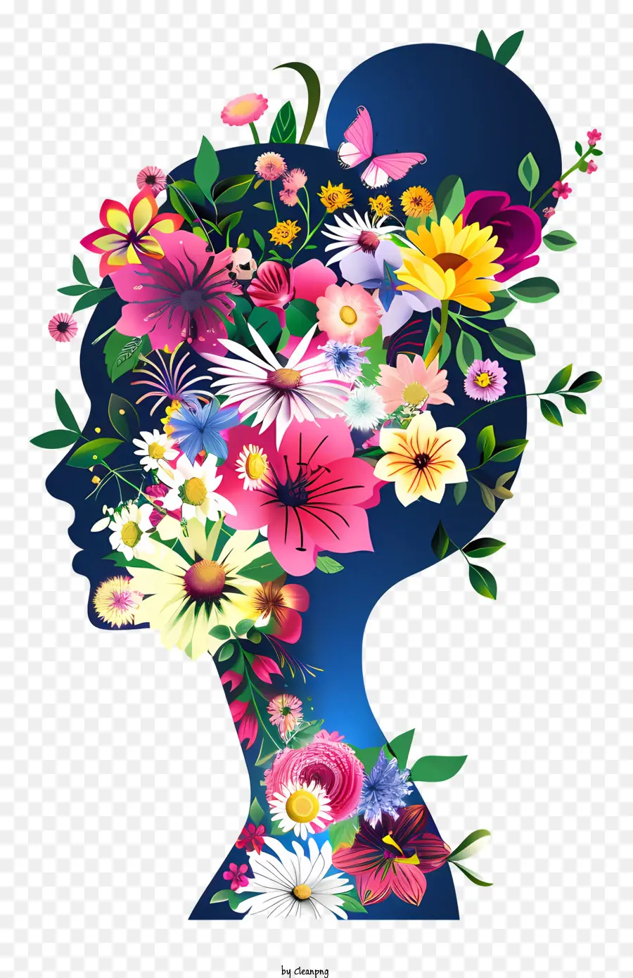 Art Des Fleurs De La Journée Des Femmes，Couronne De Fleurs PNG