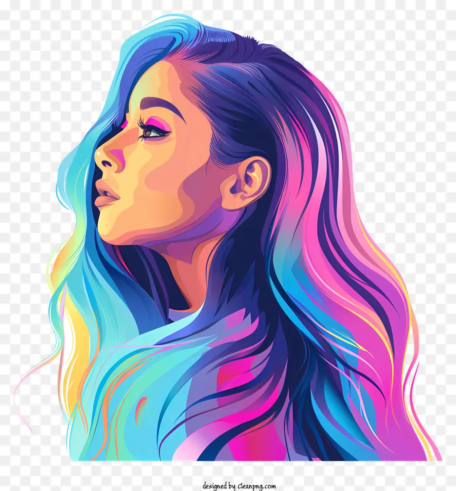 Ariana Grande，Portrait Coloré PNG