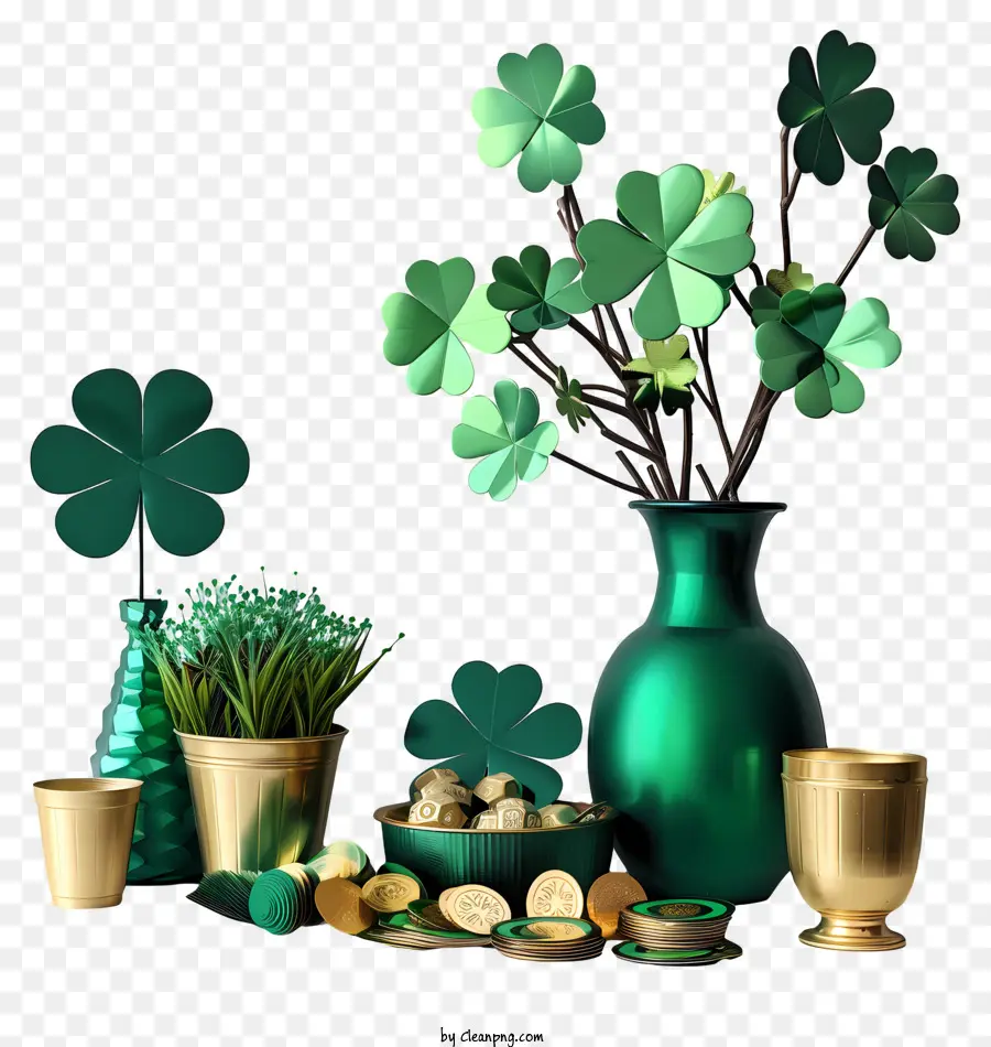 Trèfle De La Saint Patrick，Trèfles Verts PNG