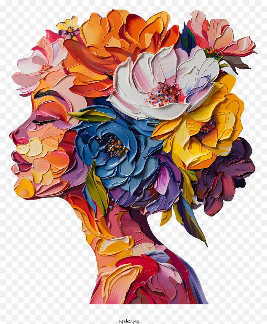 Art Des Fleurs De La Journée Des Femmes，Fleur Portrait PNG