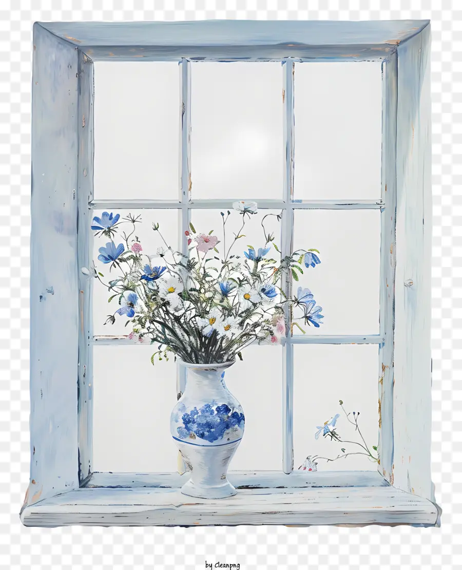 Fleurs De Fenêtre De Printemps，Vase à Fleurs PNG