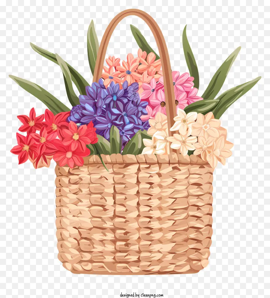 Fleurs De Saison，Panier De Fleurs PNG