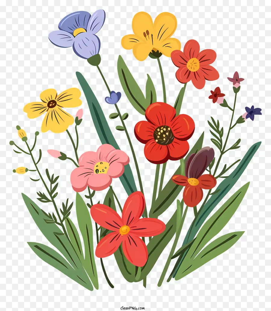 Bonjour Le Printemps，Fleurs Colorées PNG