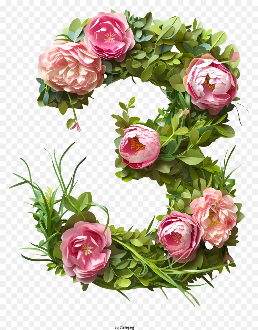 Numéro Trois Floral，Les Roses Roses PNG